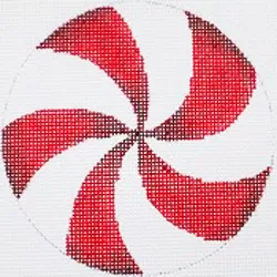 11465 MIN red/white swirl 4" diam 18 Mesh Patti Mann