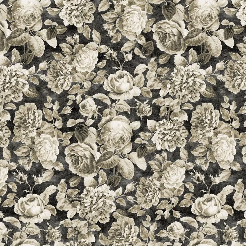 BLANK QUILTING - Paris Nights by Camelia Creations - Floral - Charcoal