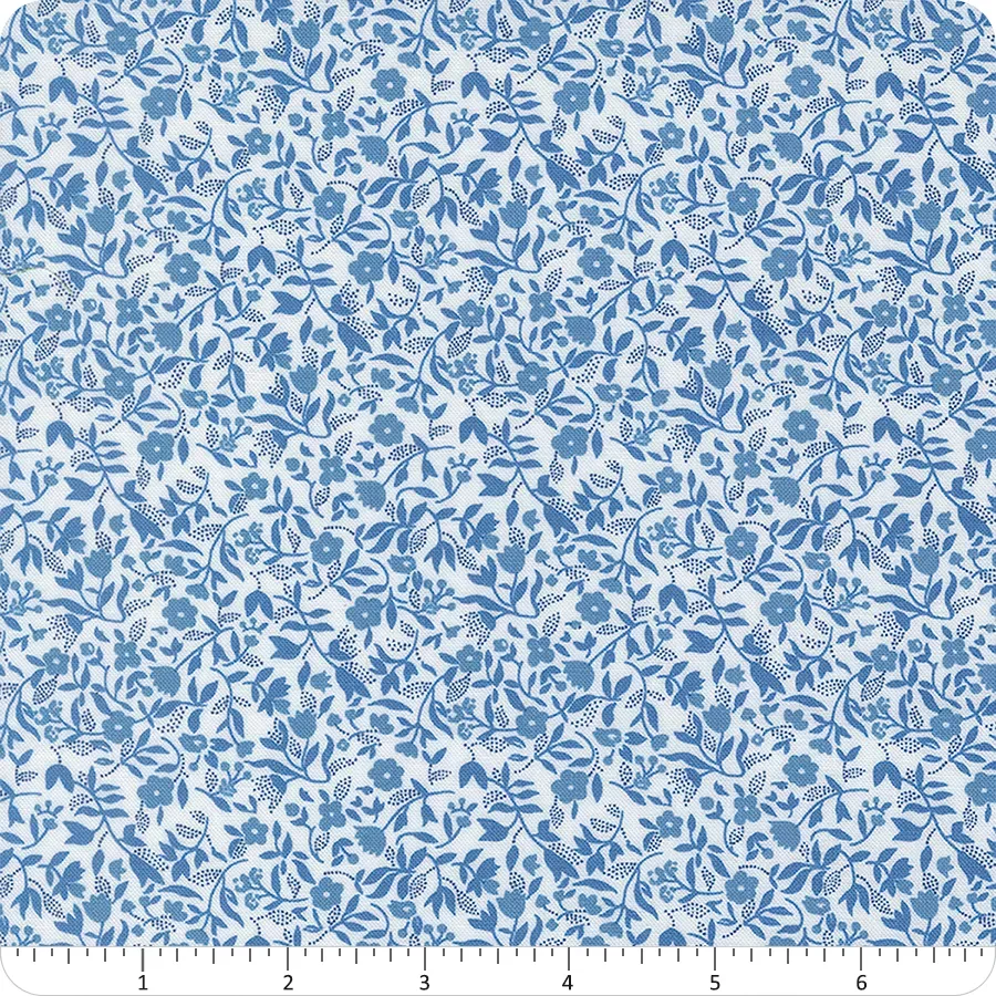 Blueprint White Blue Frolic YardageSKU# 55335-11