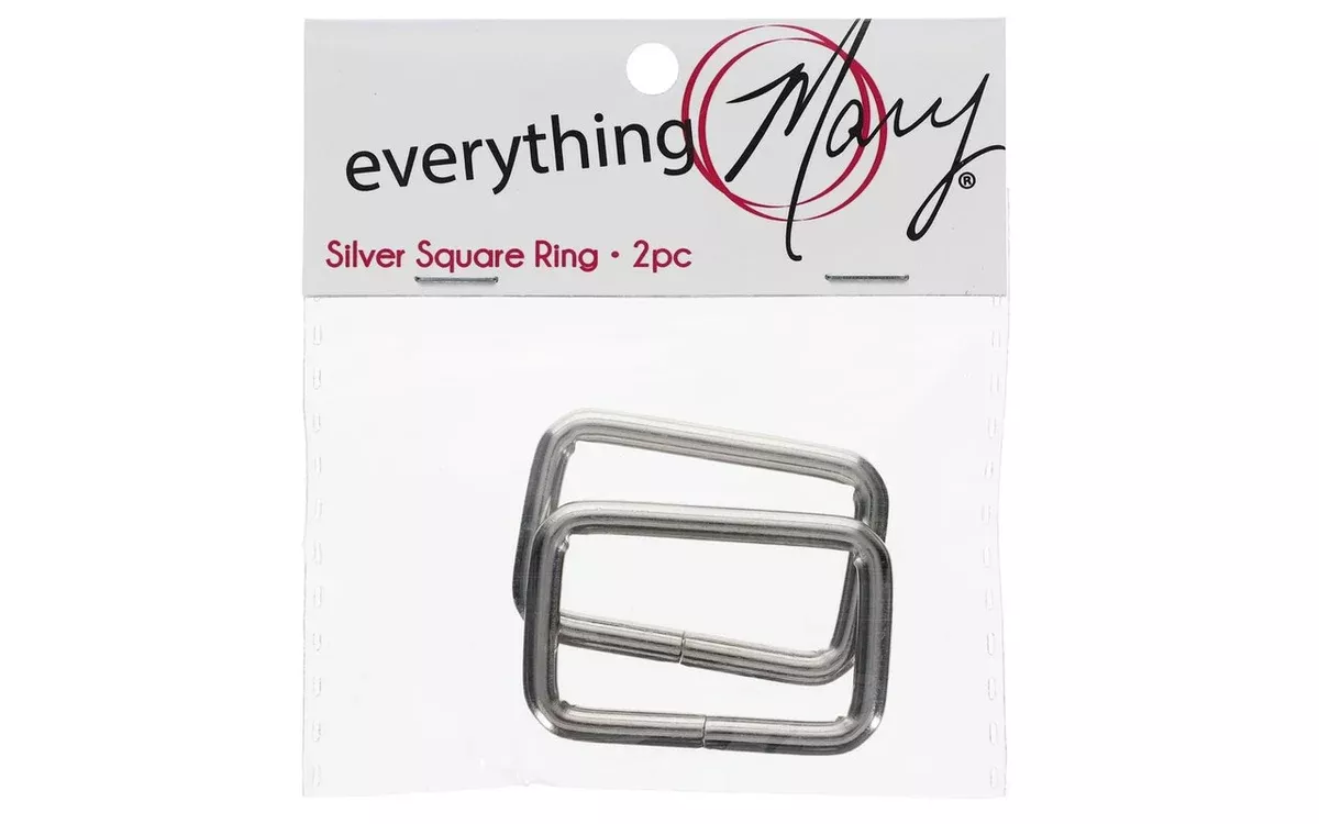 Everything Mary Hardware -Silver Square Ring - 2pc
