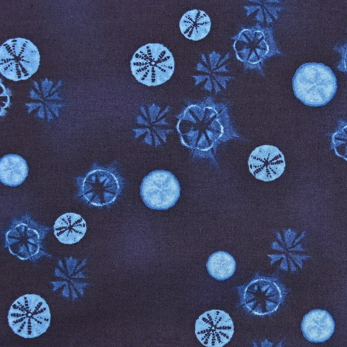 Kokka - Shibori Tie-Dye - Circles - Navy
