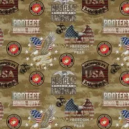 Military Marines Camo Flag in Brown