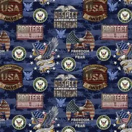Military Navy Camo Flag in Blue