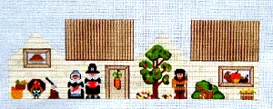 (PPD) PP232AAThanksgiving 3D House 15 x 4.25 4” finished Painted Pony Designs