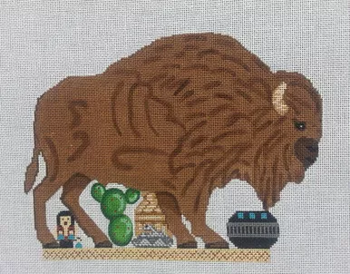 (PPD) PP390IA Southwest Nativity Buffalo 6.75 x 9 18 Mesh Painted Pony Designs