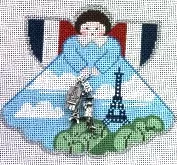 (PPD) PP994AC Angel with charms: French (Eiffel Tower) 18 Mesh 5.25 x 4 Painted Pony Designs