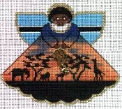 (PPD) PP994AR Angel With Charms Africa/Botswana (Sunset)18 Mesh 5.25 x 4 Painted Pony Designs