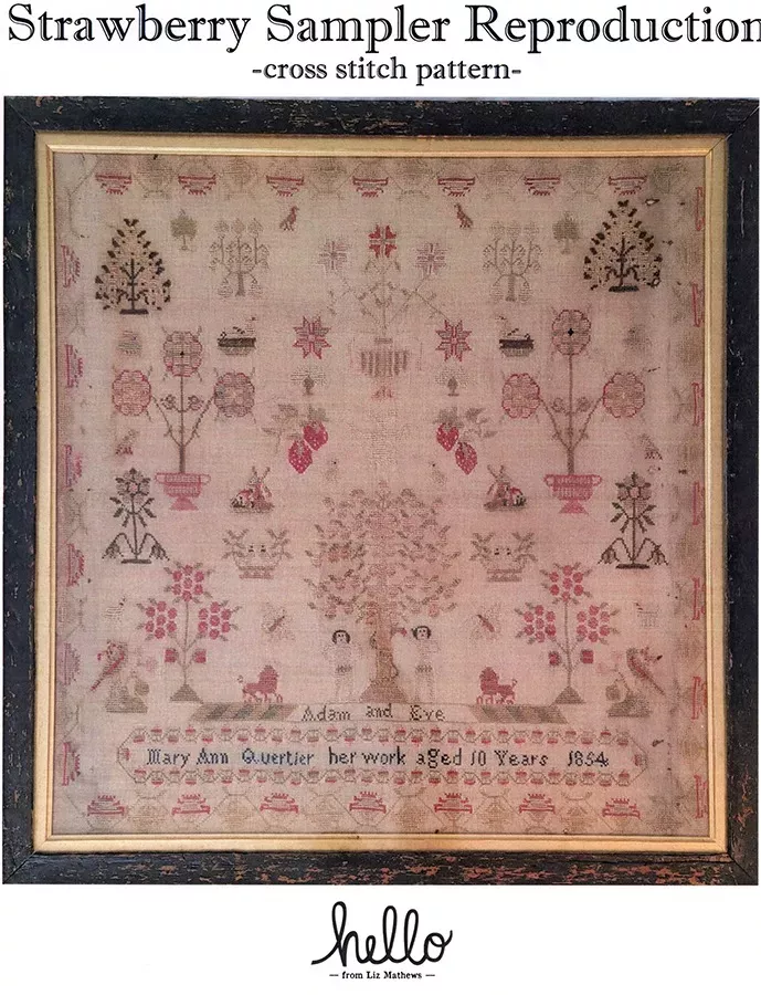 Strawberry Sampler Reproduction Cross Stitch PatternHello From Liz Mathews