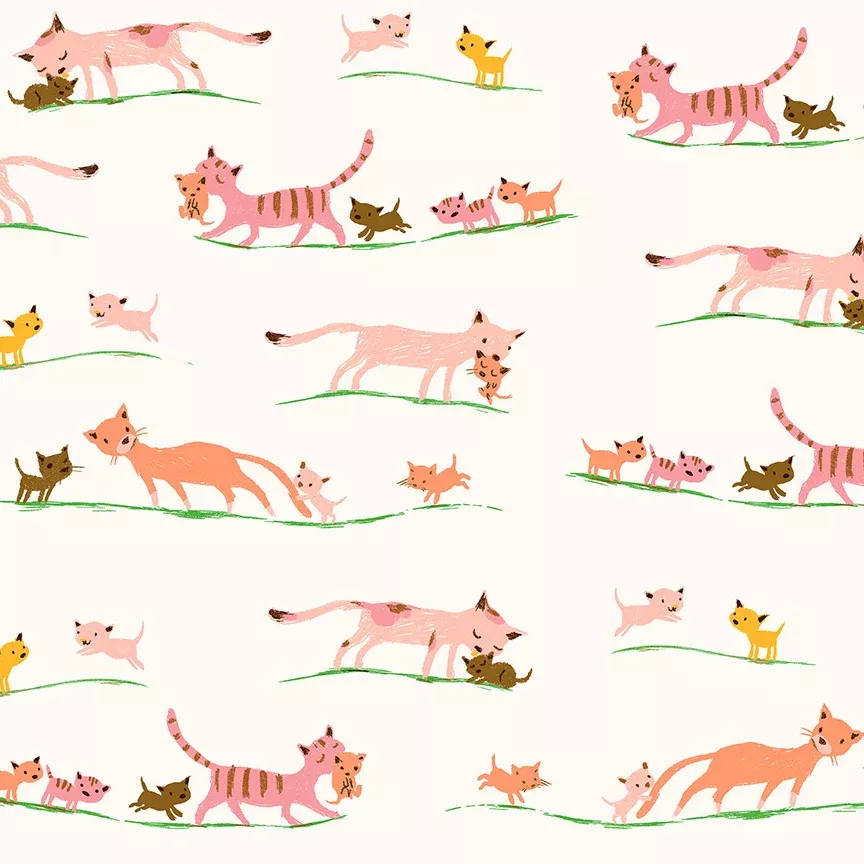 WINDHAM - Studio Edit by Heather Ross - Mother Cats - Cream